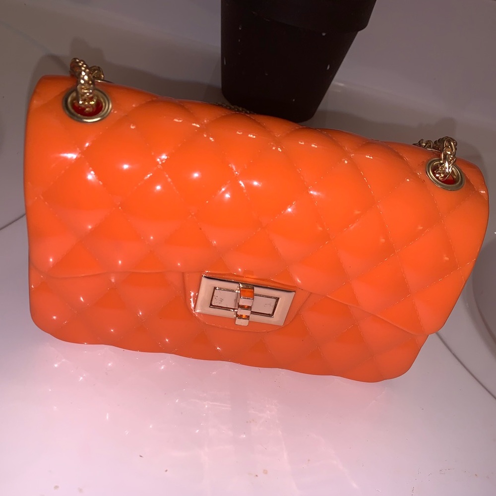 Jelly Chain Bag Purse Orange
